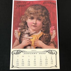 NWT Victorian Girl Magnetic Mini Calendar